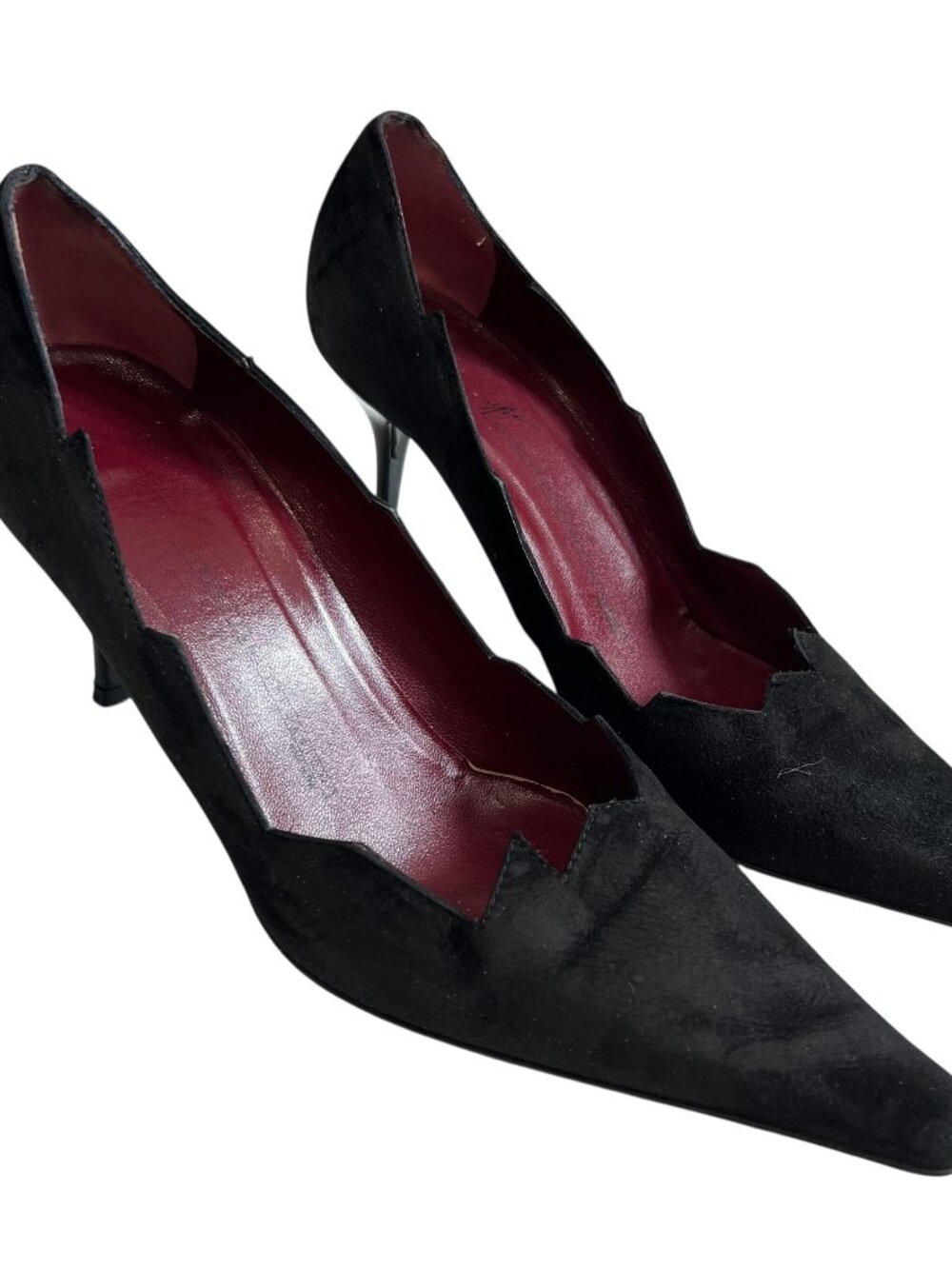 Giuseppe Zanotti Vicini high heels black suede jagged pointed toe 38 8.5 pump